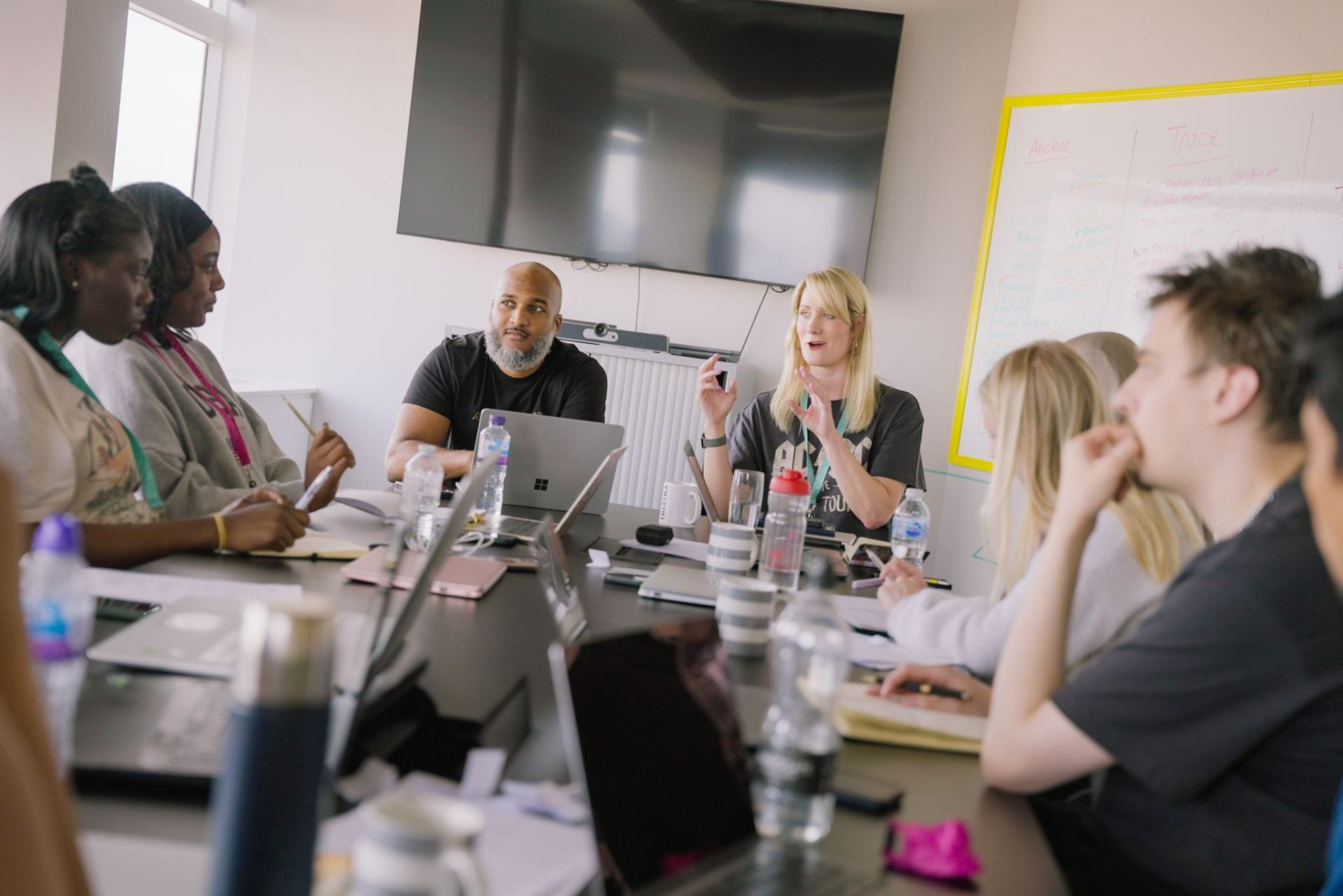 Dré Picart leading an interactive workshop session